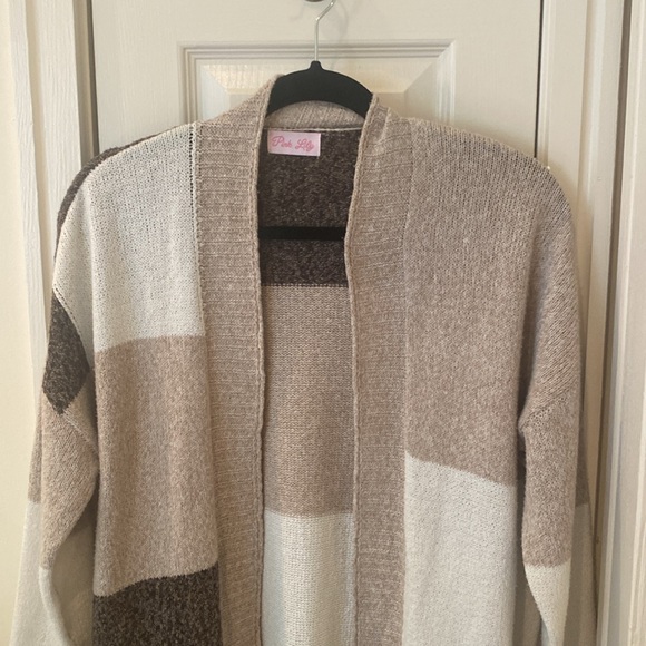 Pink Lily color block cardigan. Size Small. - Picture 2 of 3